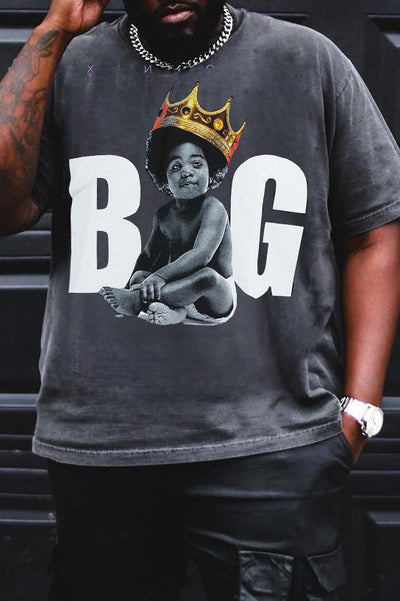 Loose Casual Men's Plus-size 3D Printed T-shirt - Superstar Notorious Big