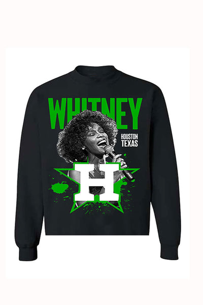 Plus-size Men's Loose Casual Print Sweatshirt Superstar Whitney Elizabeth Houston