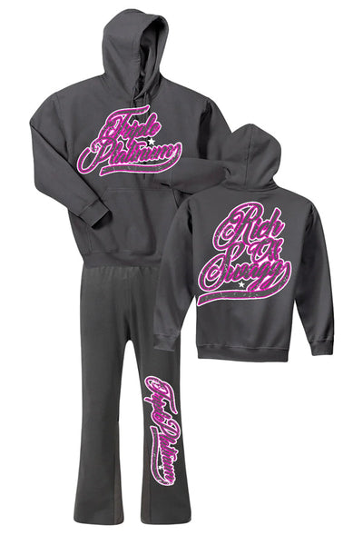 Loose Casual Men's Plus-size Hoodie and Sweatpants Letter Printing Suit