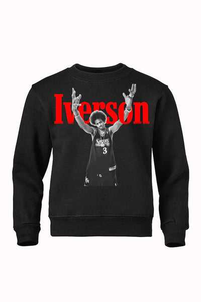 Plus-size Men's Loose Casual Sweatshirt Super Basketball Star Allen Iverson Head Print