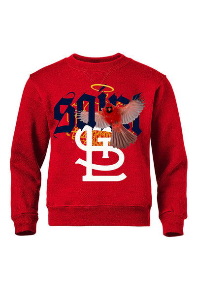Plus-size Men's Loose Casual Sweatshirt Cardinals Print